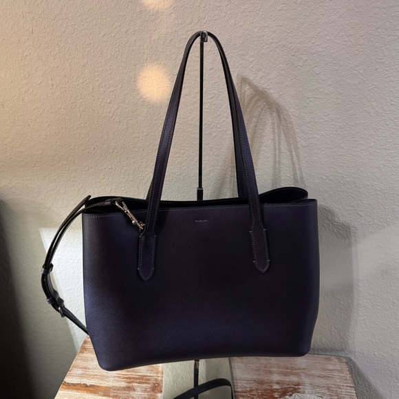 COACH Avenue Tote / Carry-All Shoulder Bag F48734 - Metallic Blue Navy EUC - Picture 3 of 8